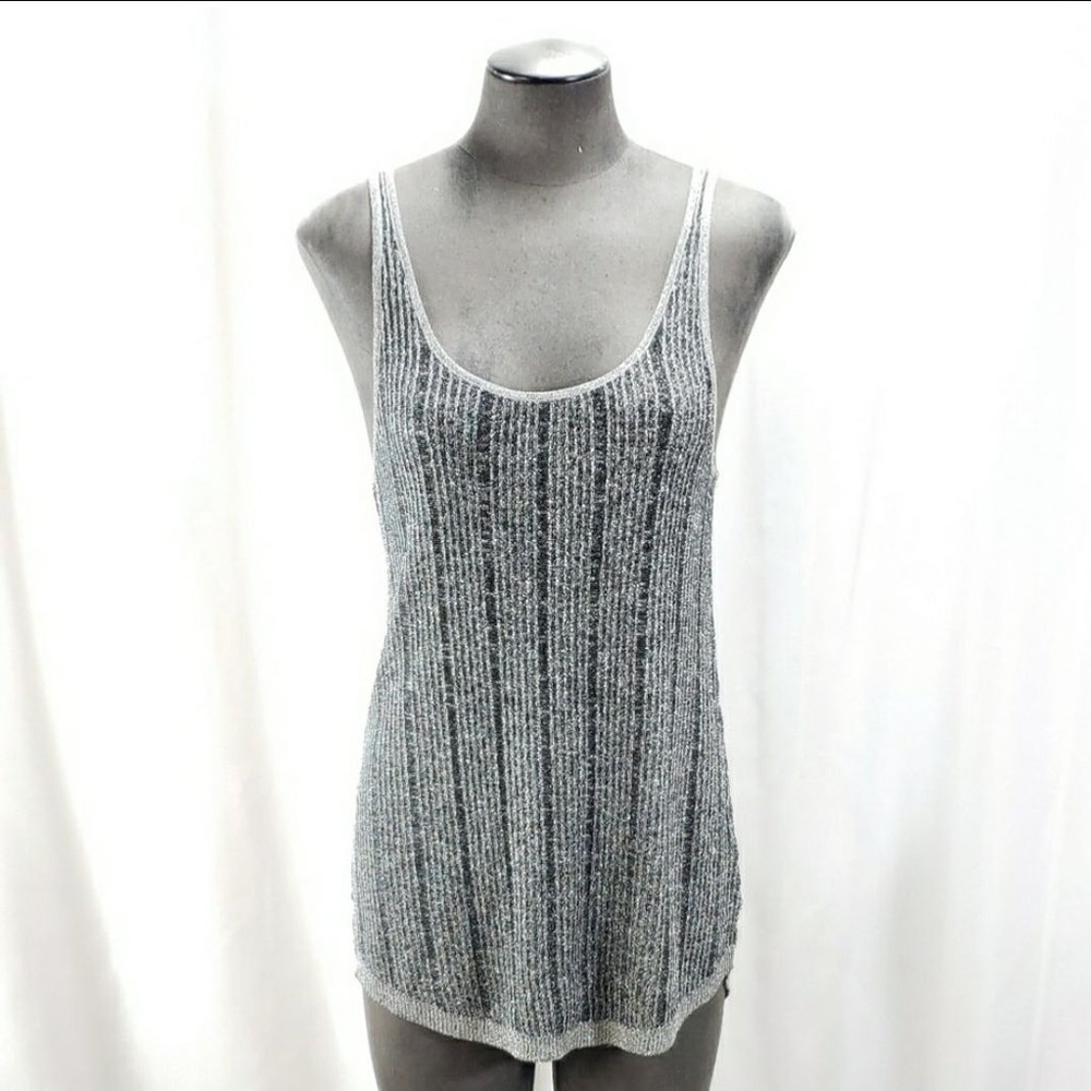 Leith Glitter Ribbed Tank Top - Hi/Low